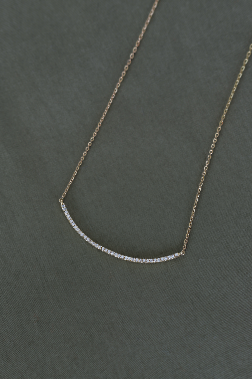 Curved Diamond Necklace