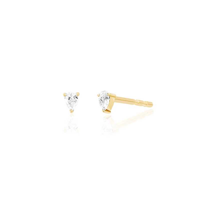 Diamond Mini Pear Stud Earring
