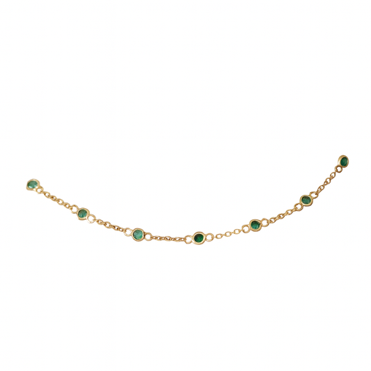 Micro Emerald Gem Eternity Necklace