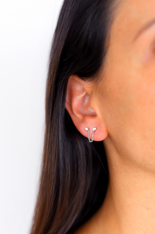Pear and Marquise Diamond Chain Earring