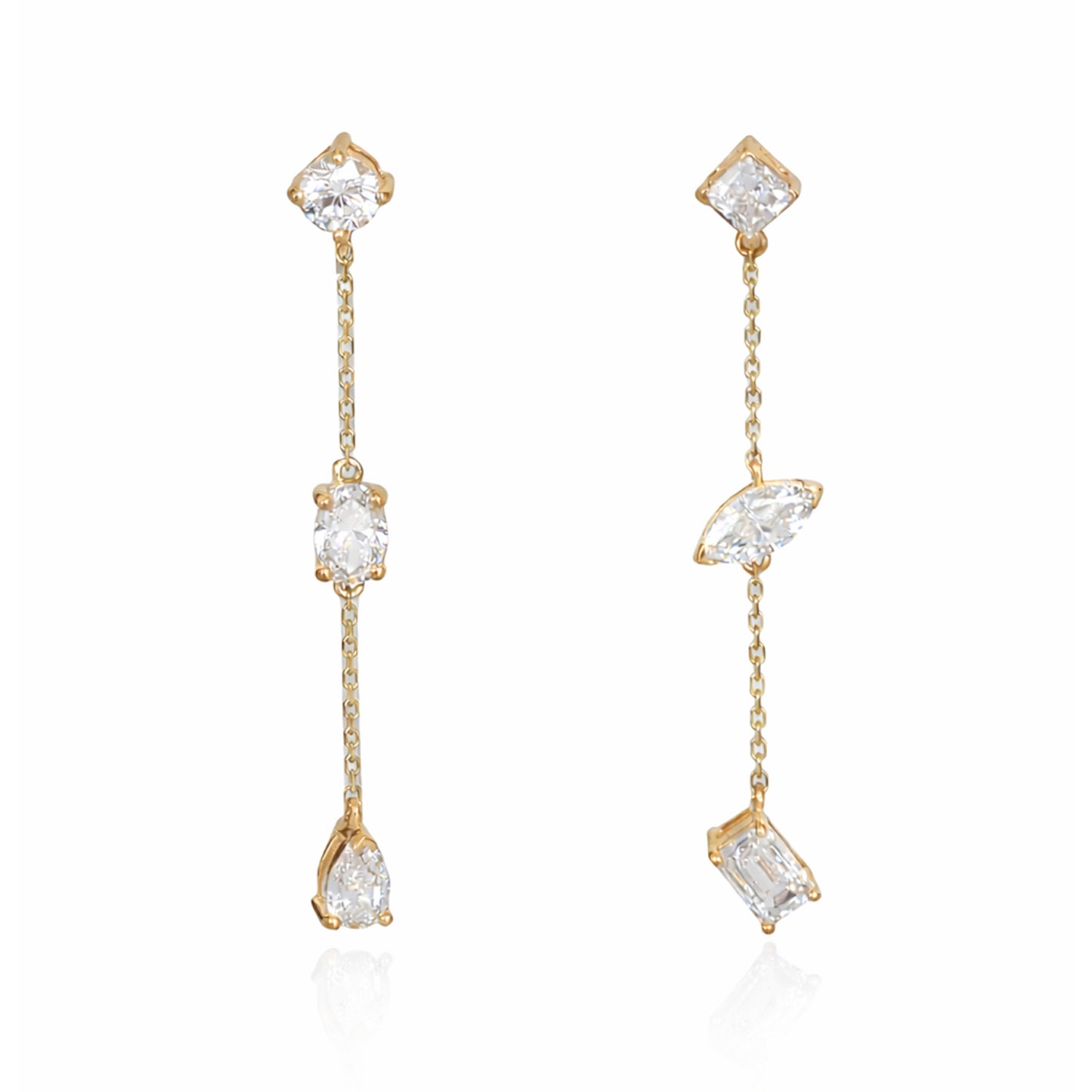 Multi-Shape Drop Earrings