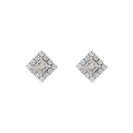 Square Diamond Studs