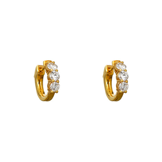 Jumbo Prong Set Diamond Huggie Earring