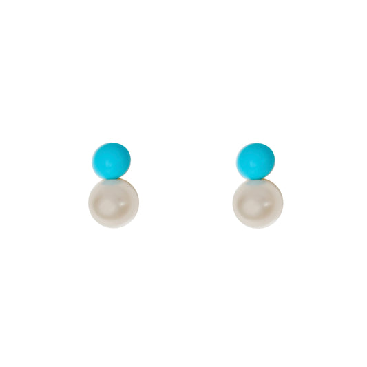 Pearl and Turquoise Studs